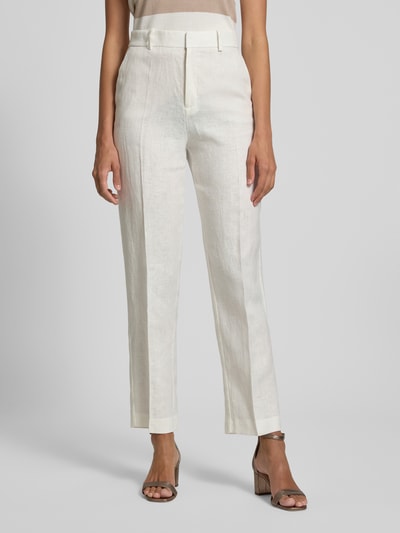 MANGO Regular Fit Leinenhose mit Eingrifftaschen Modell 'BORELI' Offwhite 4