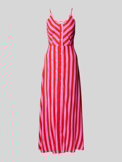 YAS Maxikleid aus Viskose mit Knopfleiste Pink 2