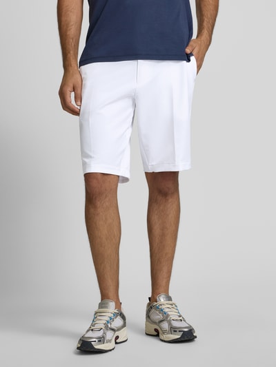 BOSS Green Korte slim fit chino met riemlussen Wit - 4