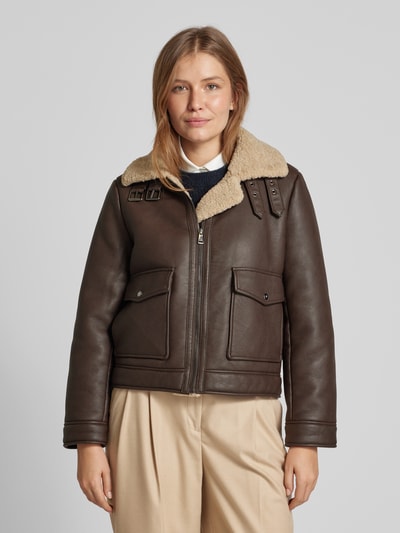 Lauren Ralph Lauren Jacke in Leder-Optik Mittelbraun 4