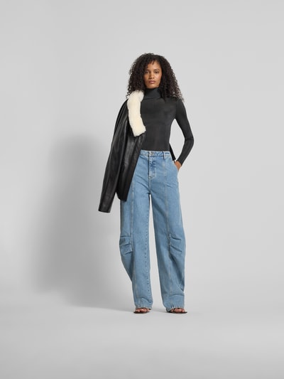 Self-Portrait Longsleeve im semitransparentem Design Dunkelgrau 1