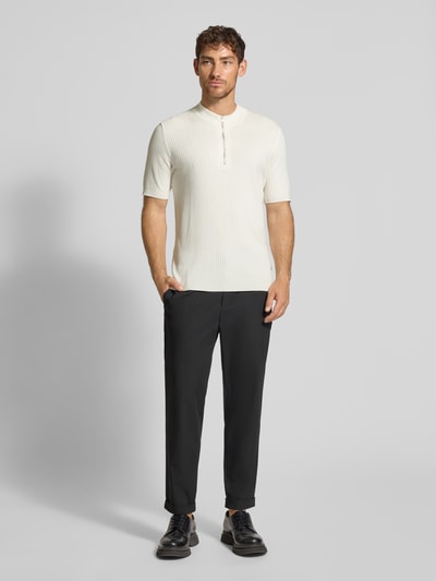 Cinque Gebreid shirt met ritssluiting, model 'Phil' Wit - 1