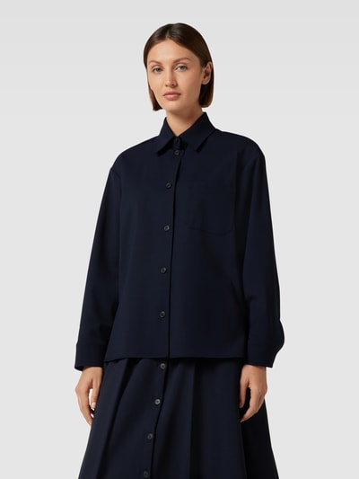 Weekend Max Mara Overhemdblouse met kentkraag, model 'MAJORI' Marineblauw - 4