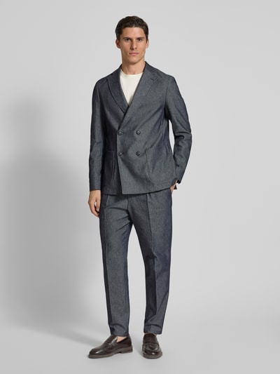 BOSS Tapered Fit Anzughose aus Baumwoll-Mix Modell 'PERIN' Marine 1