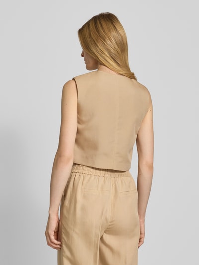 Zero Gilet met doorknoopsluiting Zand - 5