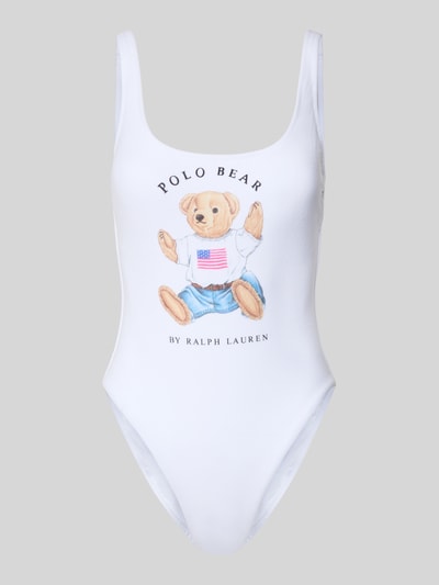 Polo Ralph Lauren Badeanzug mit Polo Bear Motiv-Print Weiss 1