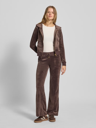 Juicy Couture Spodnie dresowe z elastycznym pasem model ‘Layla’ Ciemnobrązowy 1
