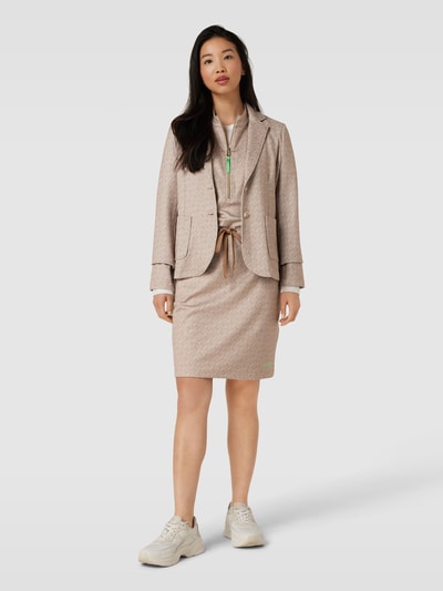 JOOP! Knielange jurk met all-over motief Beige - 1