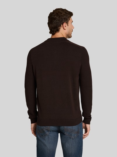 Tom Tailor Regular fit pullover met polokraag Donkerbruin - 5