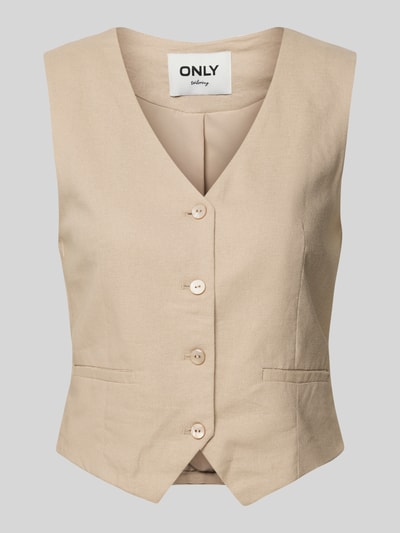 Only Regular Fit Weste mit Cinch-Bändern Modell 'CARO' Sand 2