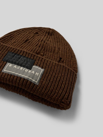 MM6 Maison Margiela Beanie in Strick-Optik Mittelbraun 2