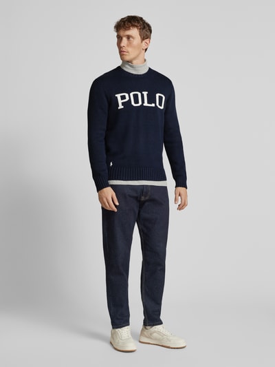 Polo Ralph Lauren Strickpullover mit Label-Stitching Marine 1