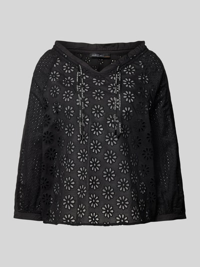 Marc Cain Blusenshirt mit Lochstickerei Black 2