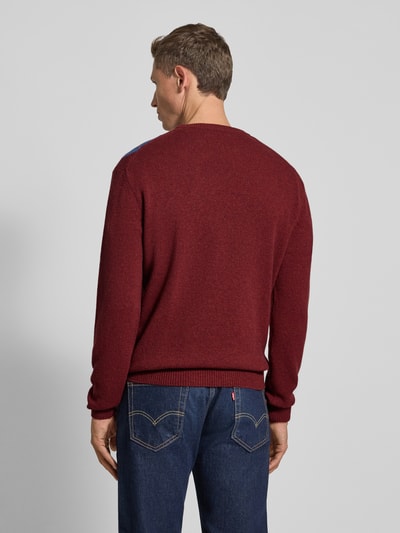 Gant Gebreide pullover met ronde hals Donkerrood - 5