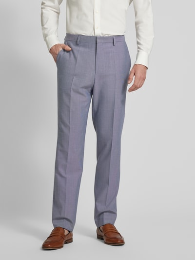 BOSS Regular fit pantalon met persplooien, model 'Leon' Bleu - 4