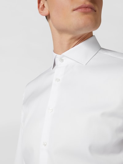 Jake*s Slim Fit Koszula biznesowa o kroju slim fit z diagonalu Biały 3