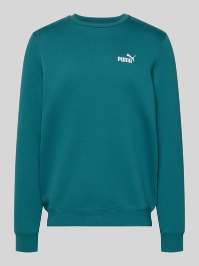 Produktfoto, Regular Fit Sweatshirt mit Logo-Stitching von PUMA PERFORMANCE, bawełniany miks, krój regular fit, logo, okrągły dekolt, elastyczne wykończenia, długość tyłu w rozmiarze M: 69 cm, długość rękawa w rozmiarze M: 69 cm, kolor turkusowy