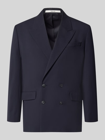 Produktfoto, dunkelblaues Relaxed Fit Sakko mit Viskose-Anteil Modell 'RELAXED-LIAM' von Selected Homme, klassische Schnittform, glatte Textur