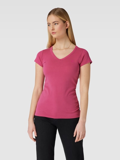 G-Star Raw T-shirt met V-hals, model 'Eyben' Bordeauxrood - 4