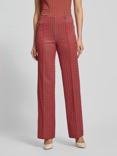 Marc Cain Broek in all-over look met elastische band Rood - 4