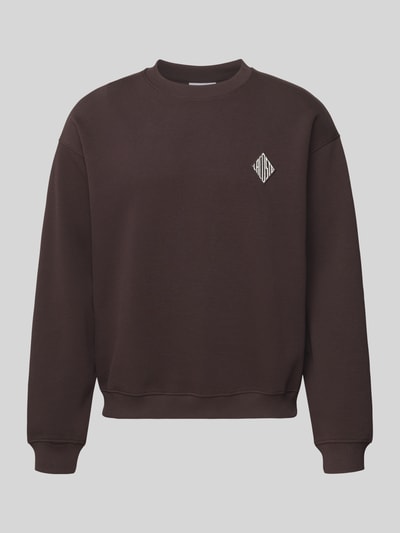 Lacoste Loose fit sweatshirt van katoenmix Chocoladebruin - 2