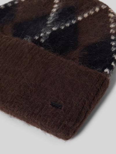 OPUS Muts met argyle-motief model 'Arauta cap' Zwart - 2