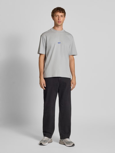 Hugo Blue Regular fit T-shirt van puur katoen, model 'NIEROS' Middengrijs - 1