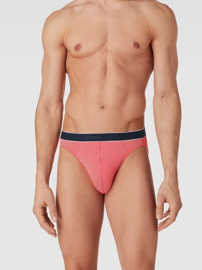 Schiesser Slip met streepmotief Rood - 1