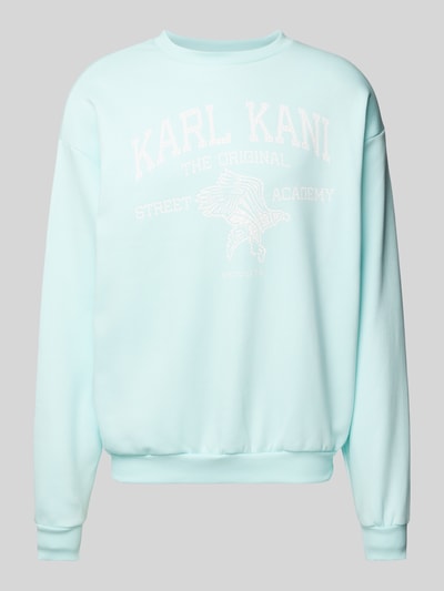 KARL KANI Sweatshirt met labelprint, model 'Kani Street Academy' Lichtblauw - 2