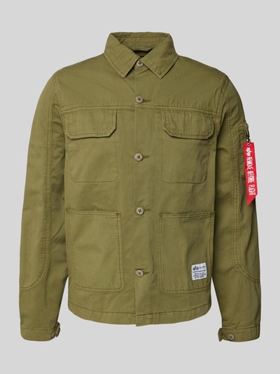 Alpha Industries Kurtka koszulowa z naszywką z logo Oliwkowy 1