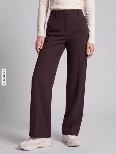 CAMBIO Weite Hose mit Gürtelschlaufen Modell 'ALEXIS' Dunkelbraun 4