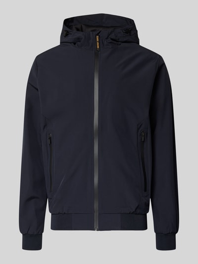 Produktfoto, Jacke mit Reißverschlusstaschen Modell 'MATTEO' von CARS JEANS, dunkler Material-Mix mit Stretch-Anteil, Regular-Fit, sichtbarer Reißverschluss, Kapuze mit Tunnelzug, schlichte Struktur
