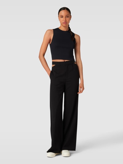 Only Crop Top aus Viskose-Mix mit Rundhalsausschnitt Modell 'MAJLI' Black 1