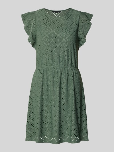 VERO MODA Tailliertes Sommerkleid mit Lochstickmuster Modell 'TASSA' Schilf 2