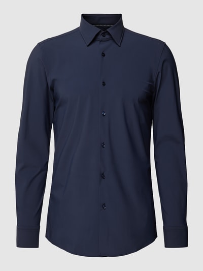 BOSS Slim Fit Business-Hemd mit Kentkragen Modell 'Hank' Marine 2