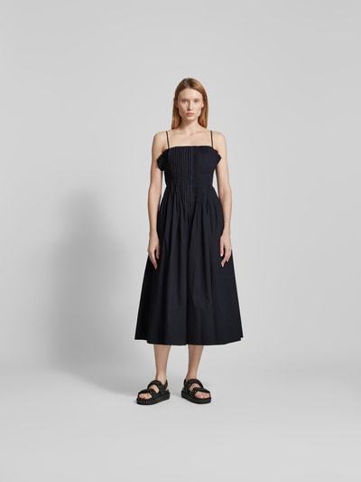 Staud Midikleid mit Spaghettiträger Black 4