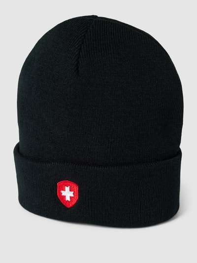 Wellensteyn Beanie met labelstitching Zwart - 1