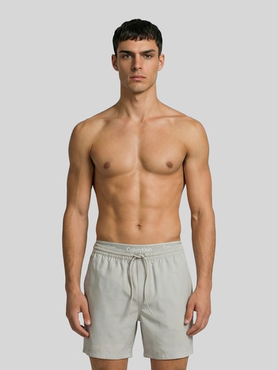Calvin Klein Underwear spodenki kąpielowe z pasek z logo Srebrny 3