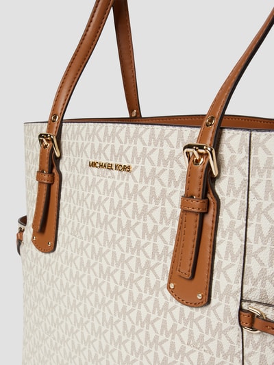 MICHAEL Michael Kors Torba shopper z aplikacją z logo model ‘VOYAGER’ Écru 3