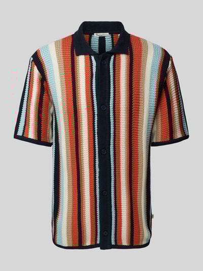 Knowledge Cotton Apparel Freizeithemd mit Knopfleiste Dunkelblau 2