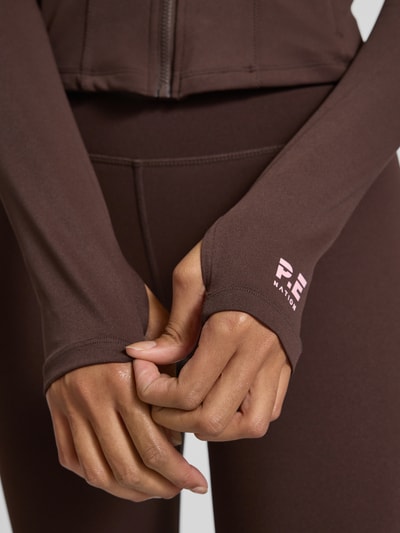 P.E Nation Jas met opstaande kraag Donkerbruin - 3