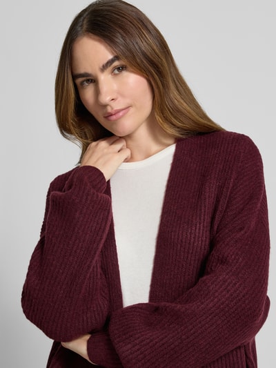 mbyM Cardigan mit gerippten Abschlüssen Bordeaux 3