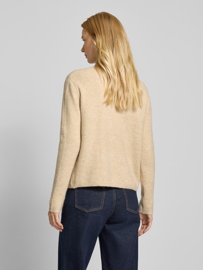 Pieces Regular Fit Cardigan mit Wolle in Melange Modell 'SILLY' Beige 5