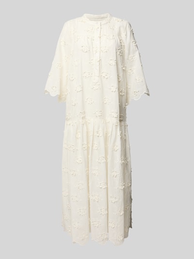 LOLLYS LAUNDRY Midikleid mit Häkelspitze und Wellensaum Modell 'Timor' Offwhite 2