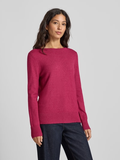 Christian Berg Woman Sweter z dzianiny z dekoltem w łódkę Fuksjowy melanż 4