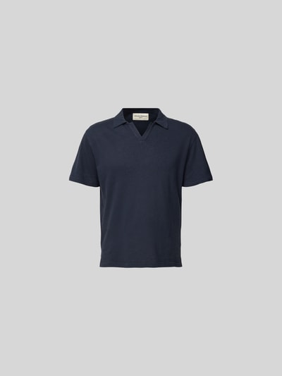 Officine Générale Poloshirt mit V-Ausschnitt Marine 2