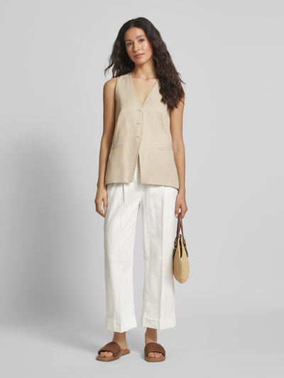 OPUS Broek van een mix van katoen en linnen, model 'Meeri french' Offwhite - 1