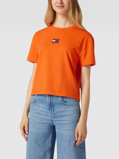 Tommy Jeans T Shirt mit Label Detail orange online kaufen