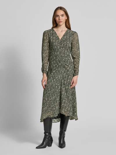 BOSS Orange Taliowana sukienka casualowa ze wzorem na całej powierzchni Czarny 4