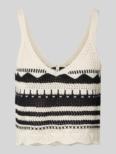 Only Regular Fit Strick Tank Top aus Baumwoll-Mix Modell 'MERIDA' Metallic Black 2